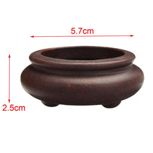 Load image into Gallery viewer, Ceramic Round Chinese Zisha Bonsai Pot 5.7x2.5cm - stilyo