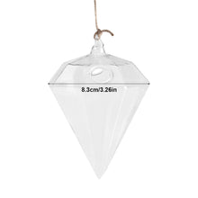 Load image into Gallery viewer, Diamond Shaped Glass Hanging Plant Pot - stilyo