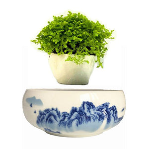 Blue Ocean Base Levitating Air-Floating Bonsai Pot - stilyo