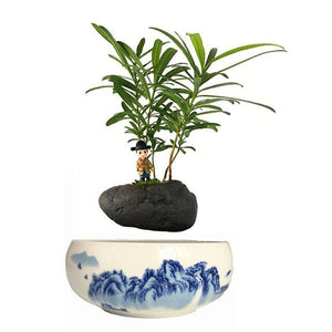 Blue Ocean Base Levitating Air-Floating Bonsai Pot - stilyo