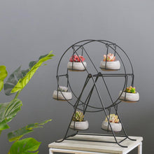 Load image into Gallery viewer, Ferris Wheel-stand with 6 Cement Succulent Plant Pots - stilyo
