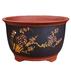 Boutique Zisha Clay Bonsai Pot Hand-Painted - stilyo