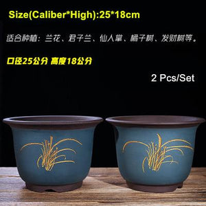 Boutique Zisha Clay Bonsai Pot Hand-Painted - stilyo