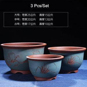 Boutique Zisha Clay Bonsai Pot Hand-Painted - stilyo