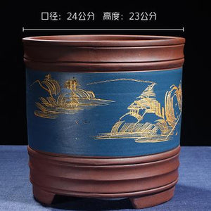 Boutique Zisha Clay Bonsai Pot Hand-Painted - stilyo