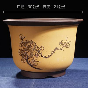 Boutique Zisha Clay Bonsai Pot Hand-Painted - stilyo