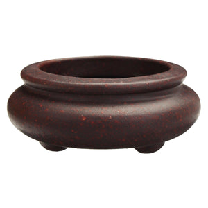 Ceramic Round Chinese Zisha Bonsai Pot 5.7x2.5cm - stilyo