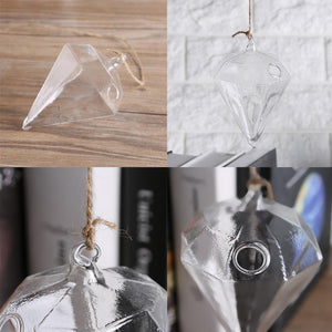 Diamond Shaped Glass Hanging Plant Pot - stilyo